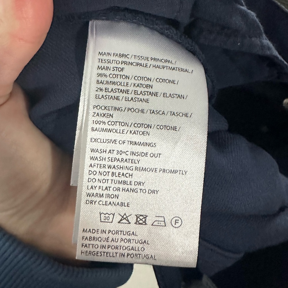 Sunspel England Chinos Pants Mens 32x34 Blue Cotton Casual Trousers Preppy - Picture 8 of 8